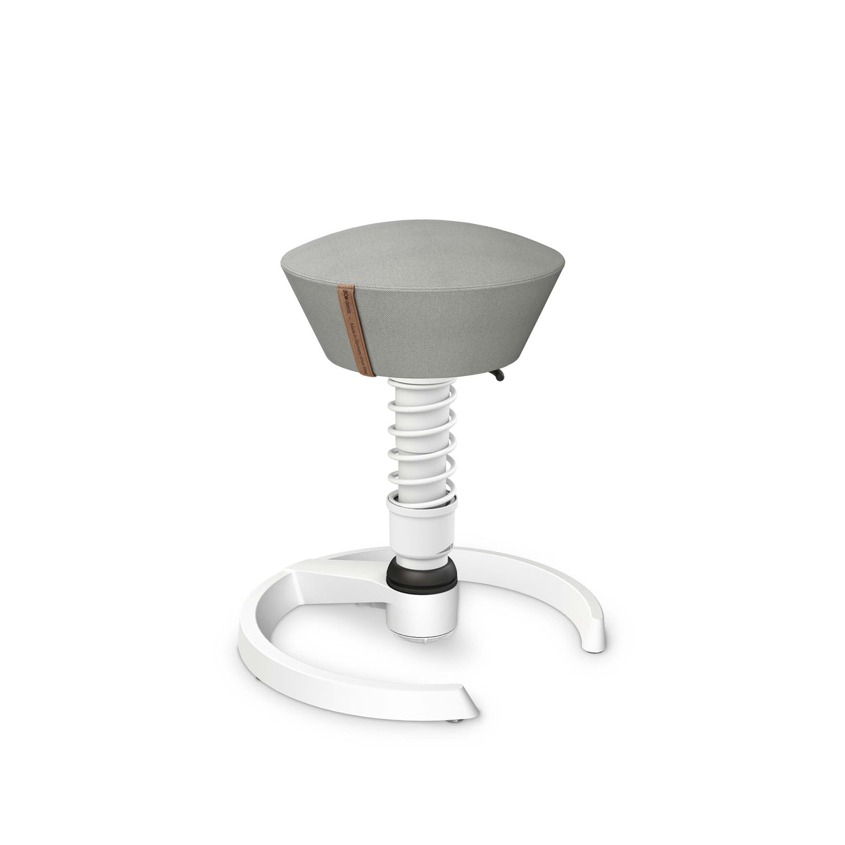 Swopper active chair, light grey Musa fabric, white base, glides