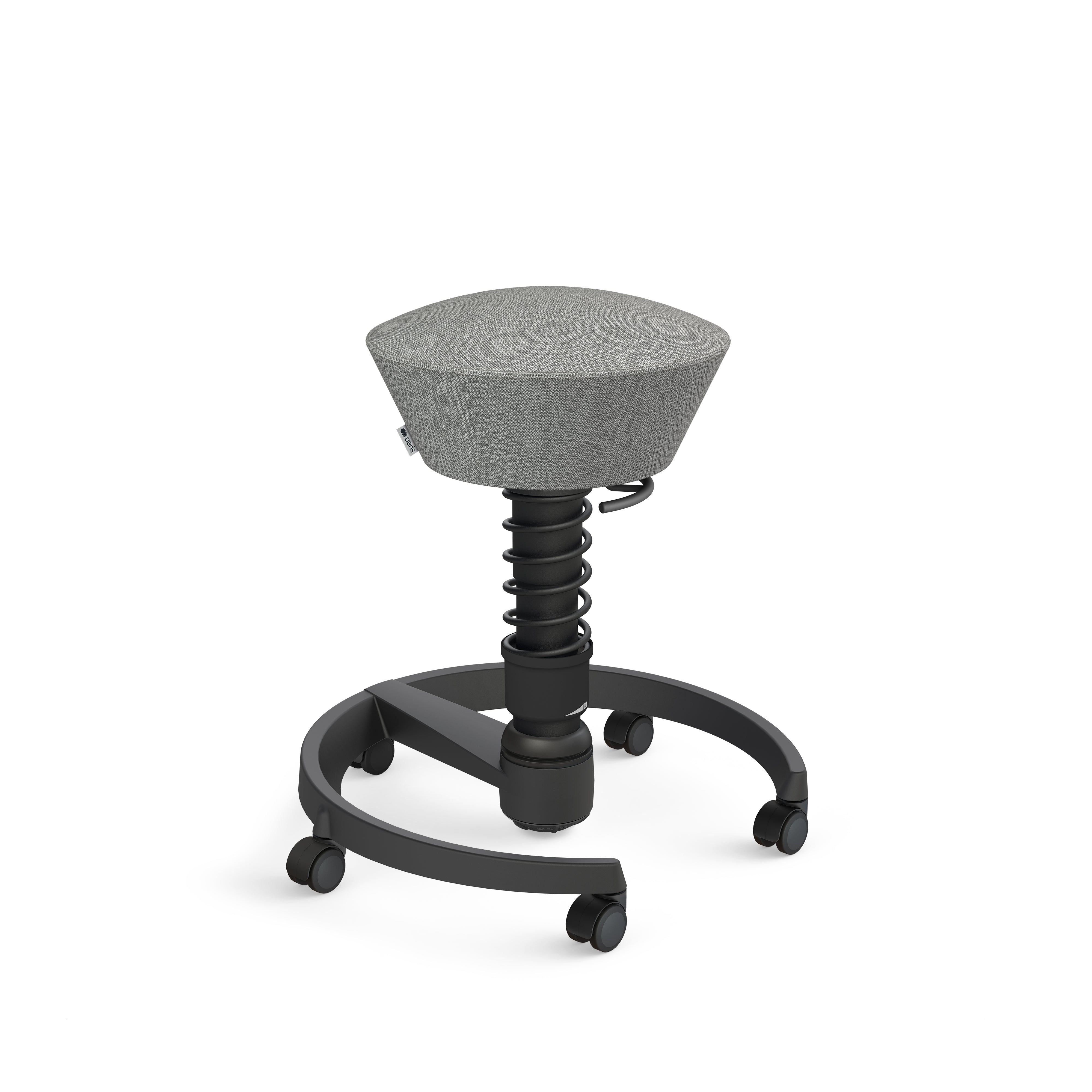 Swopper active chair, mottled stone-grey wool fabric