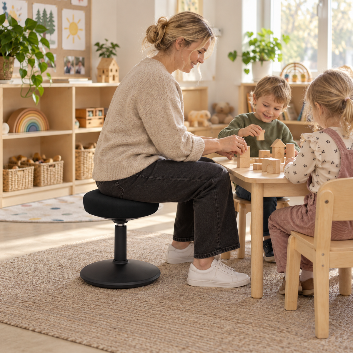 FitSit Mini active chair, black fabric