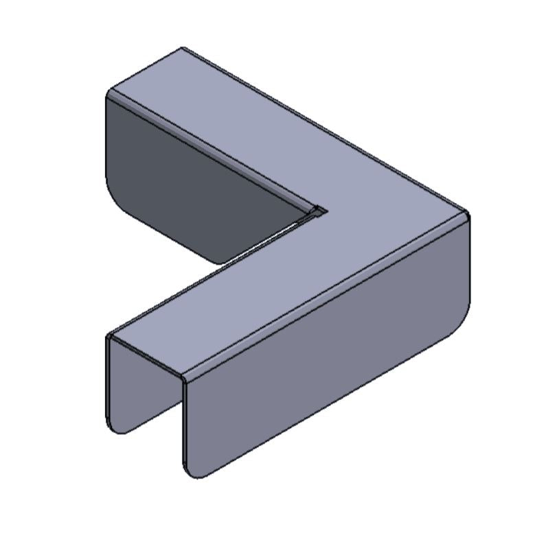 Floor Screen Connector - Corner, Silver Grey