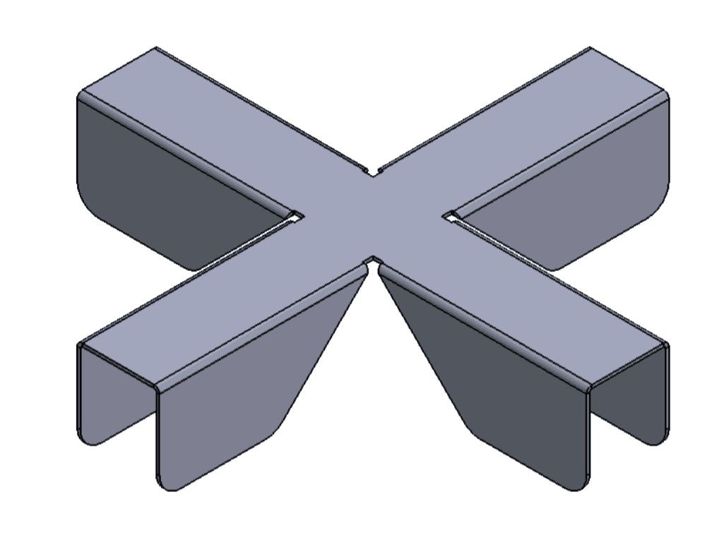 Floor Screen Connector - Cross model, Silver Grey