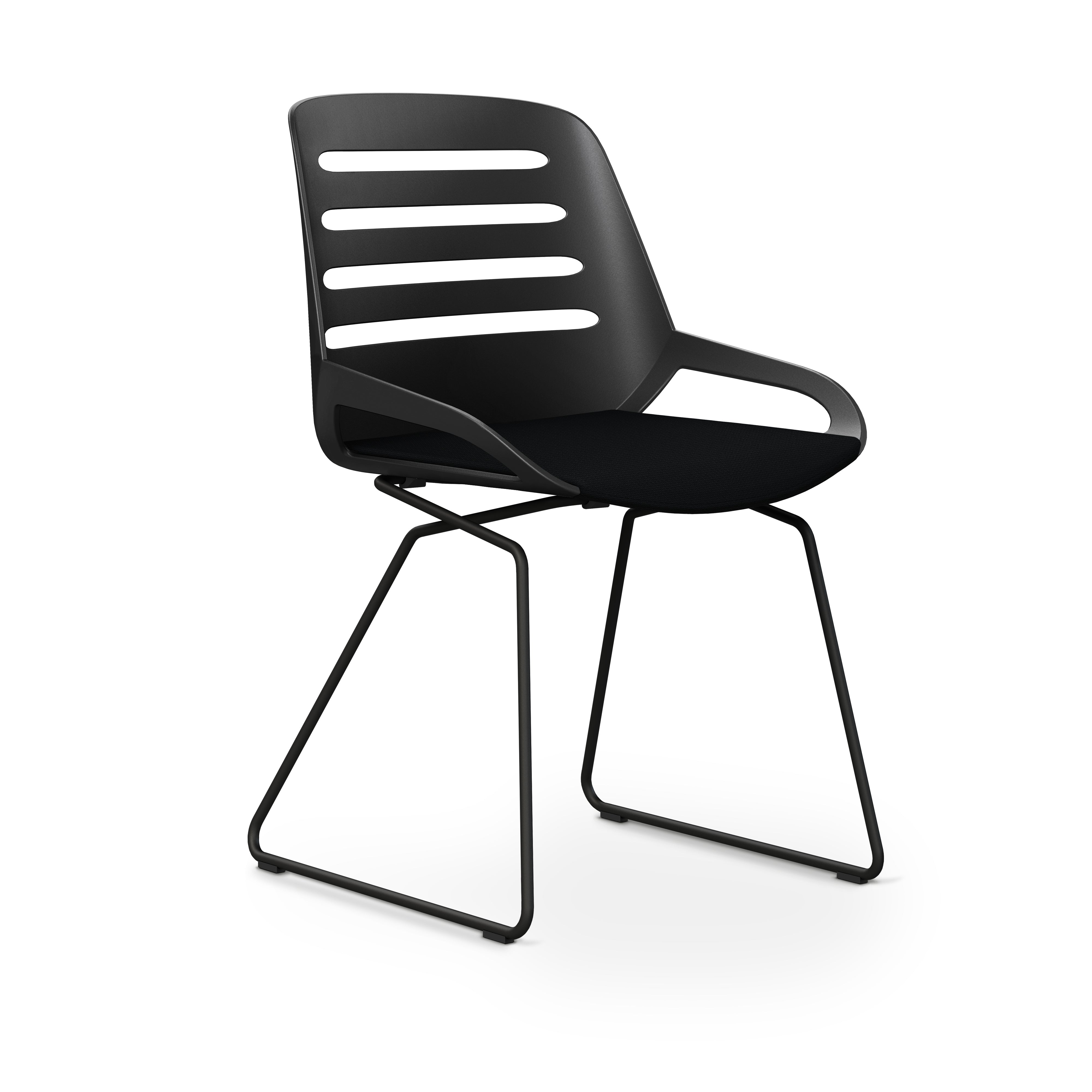 Numo Comfort skid base, black Cura fabric seat