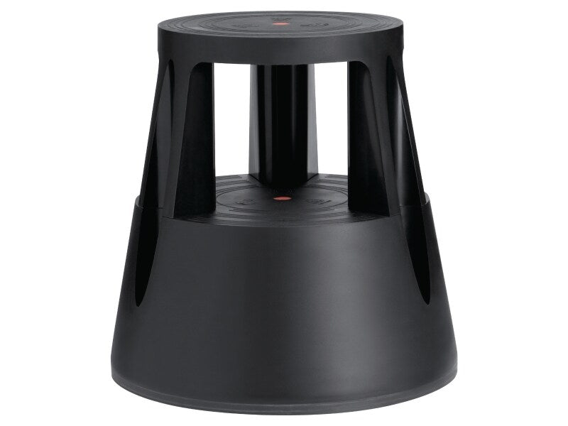 Step stool, durable plastic, black