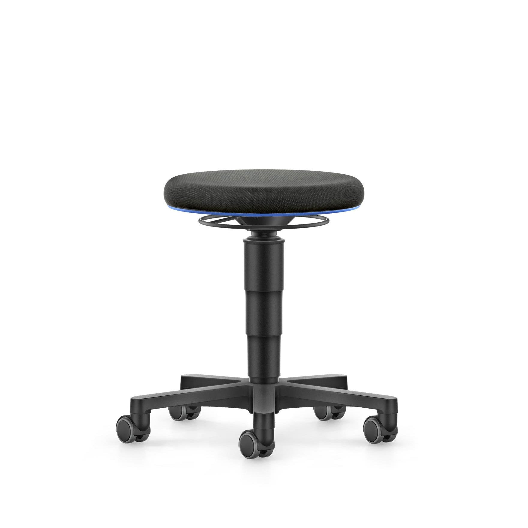 Stool, black fabric