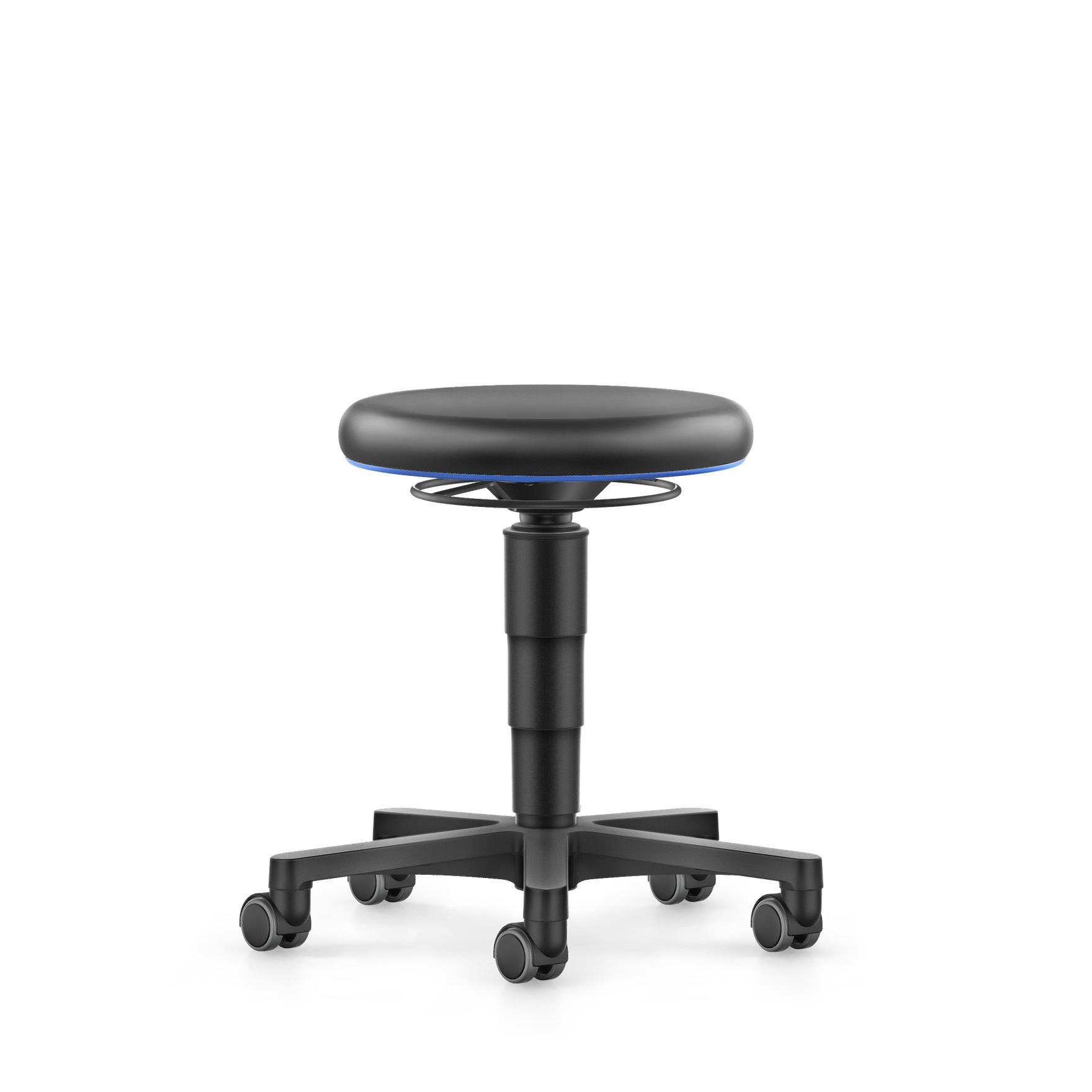 Stool, black artificial leather