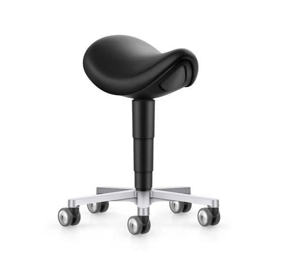 Stool Cleanroom Saddle Stool, Black Artificial Leather