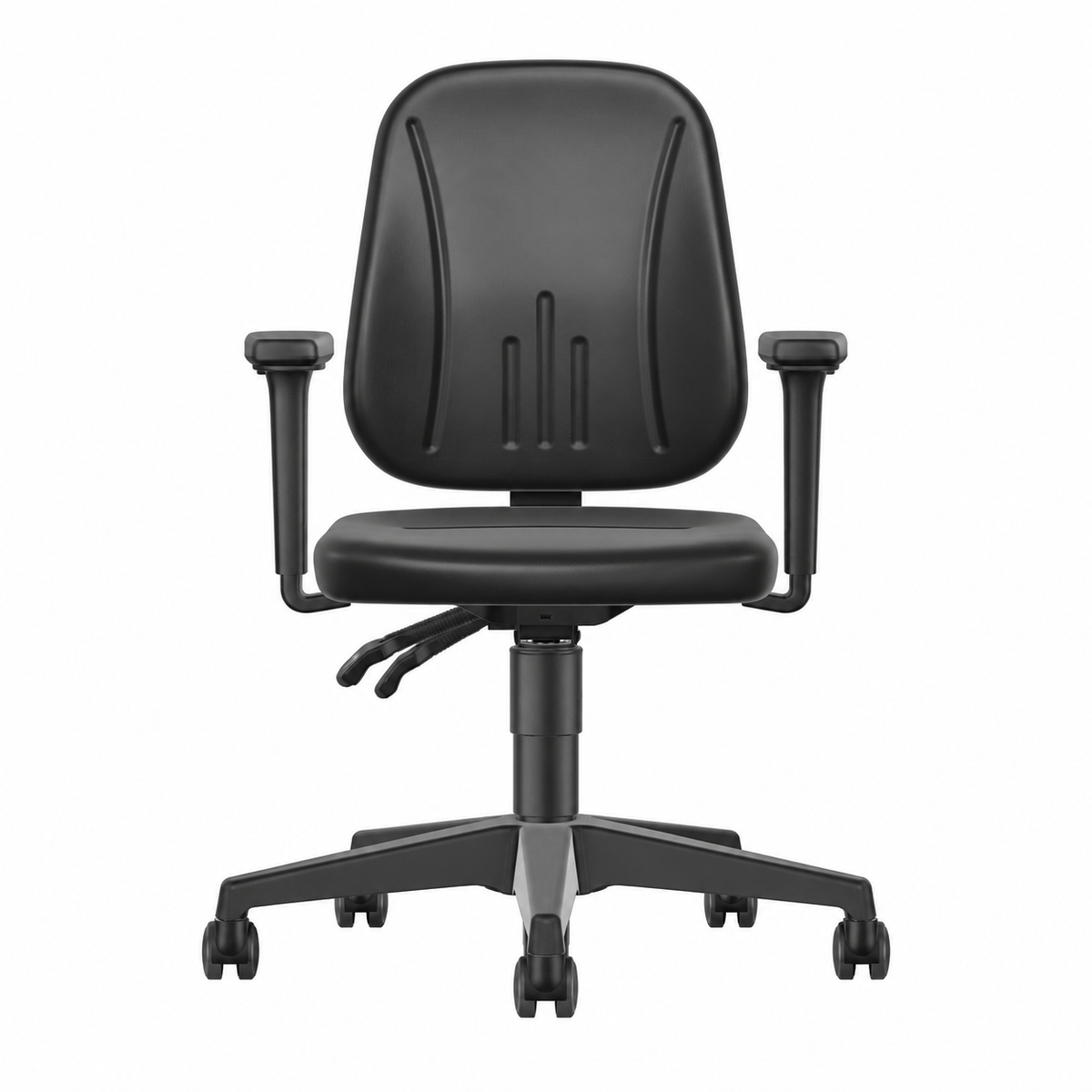 UNITEC 2 work chair, black artificial leather, 4D armrests