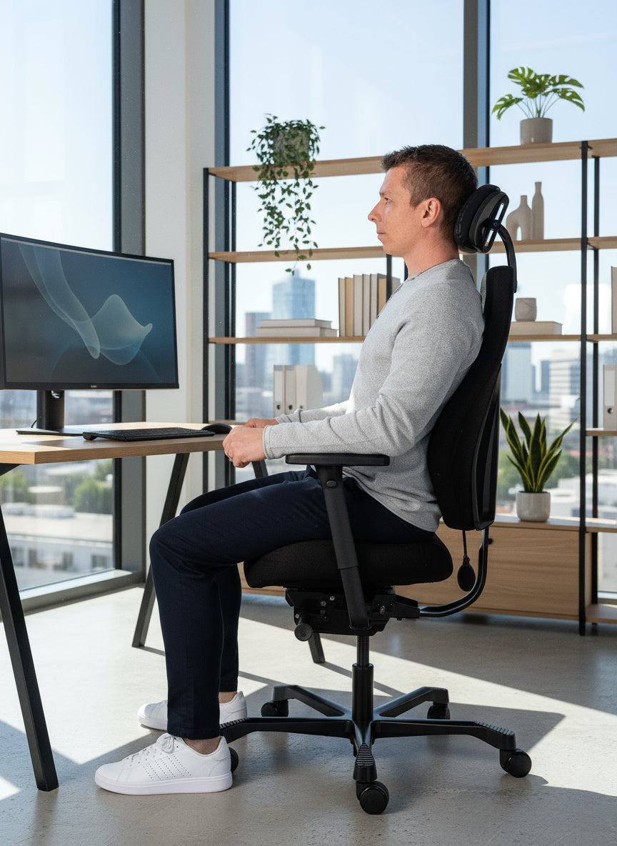 Josefin Office Chair, Black Fabric Upholstery