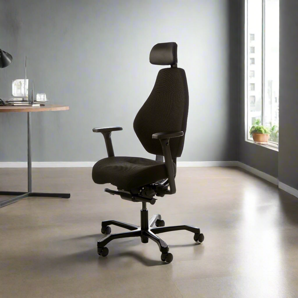 Josefin Office Chair, Black Fabric Upholstery