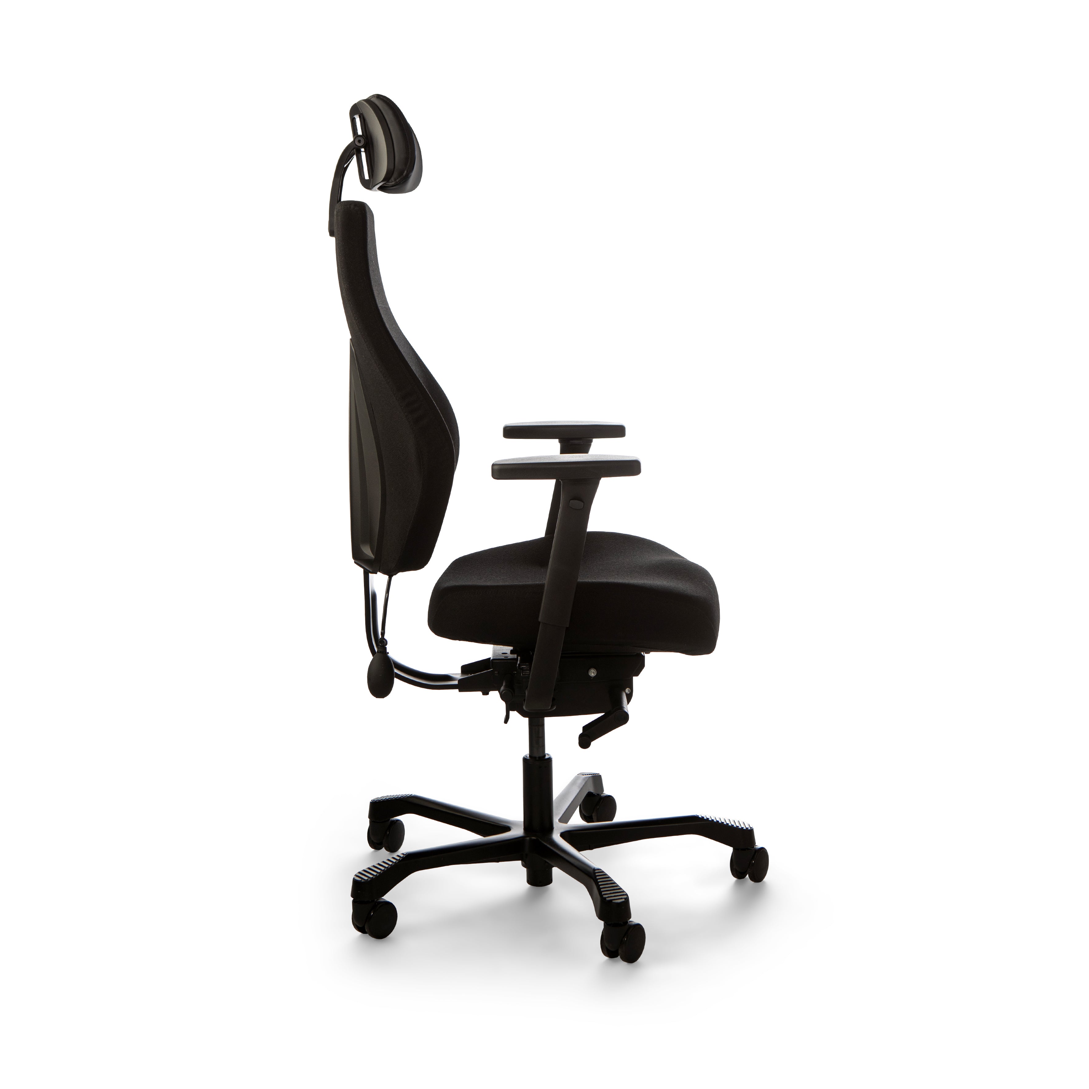 Josefin työtuoli – sivukuva, jossa näkyy selkänojan korkeus- ja kallistussäätö