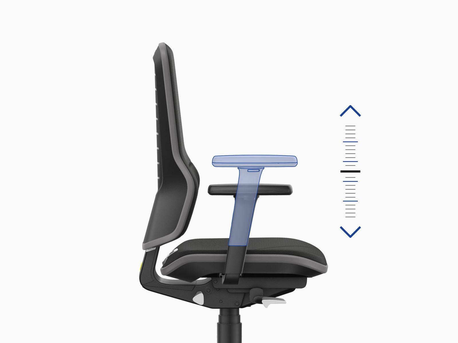 Neon 2 ESD Work Chair, synchro mechanism – 4D armrests – Duotec fabric upholstery