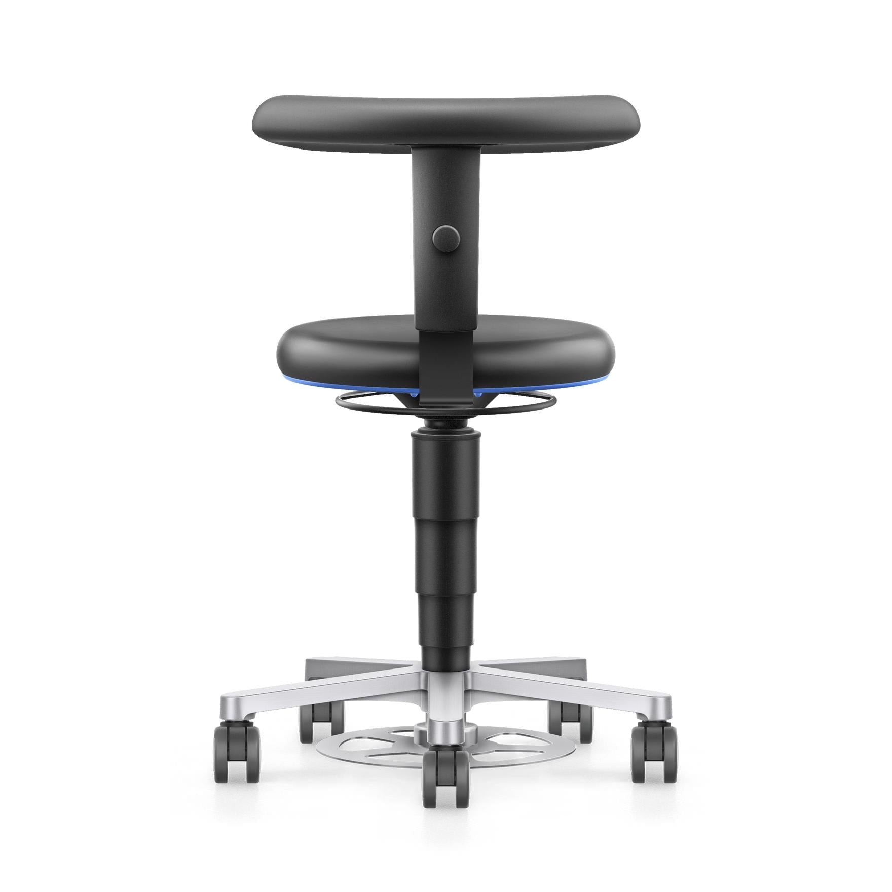 Stool work chair, synthetic leather, foot control – adjustable backrest