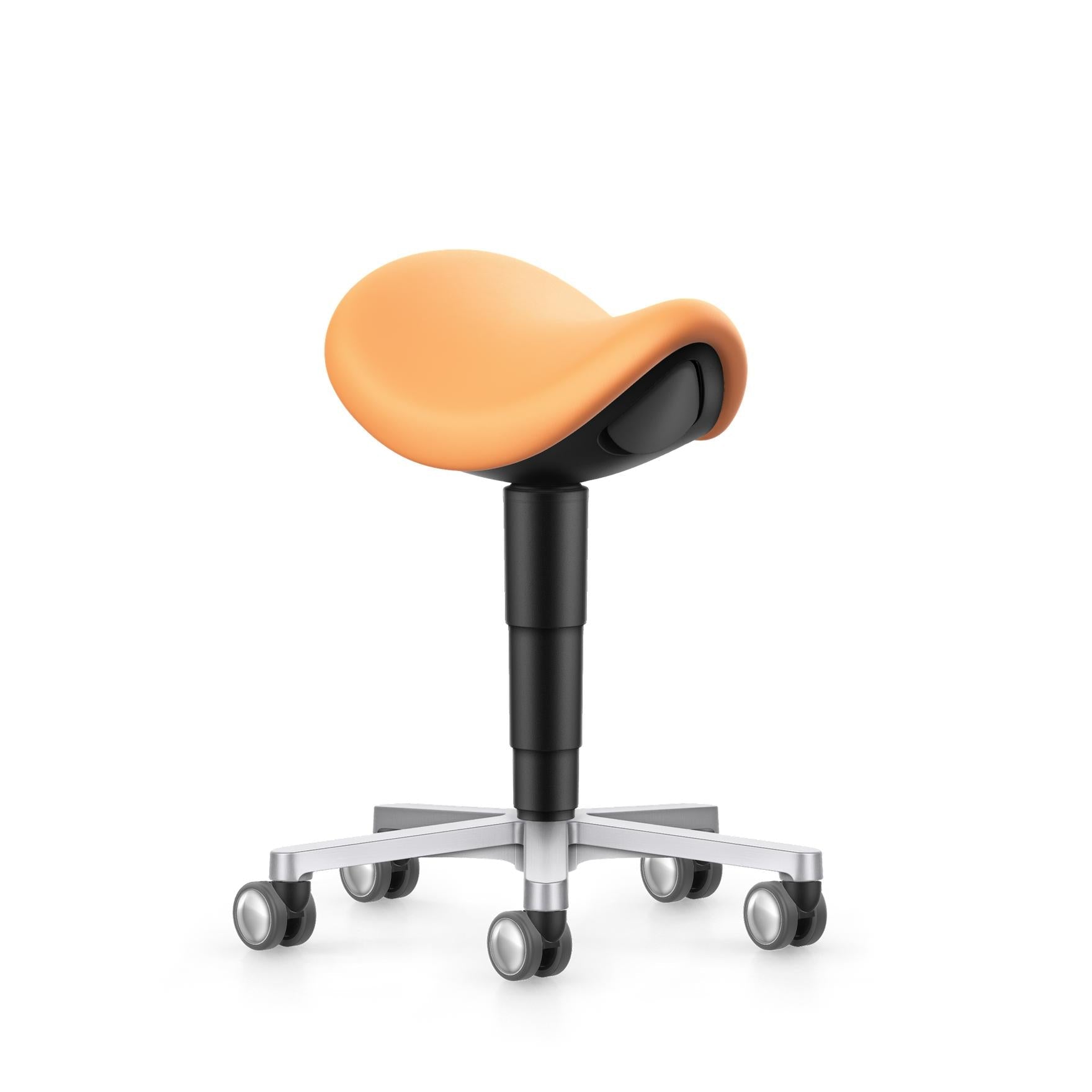 Stool laboratory/medical saddle chair, apricot artificial leather