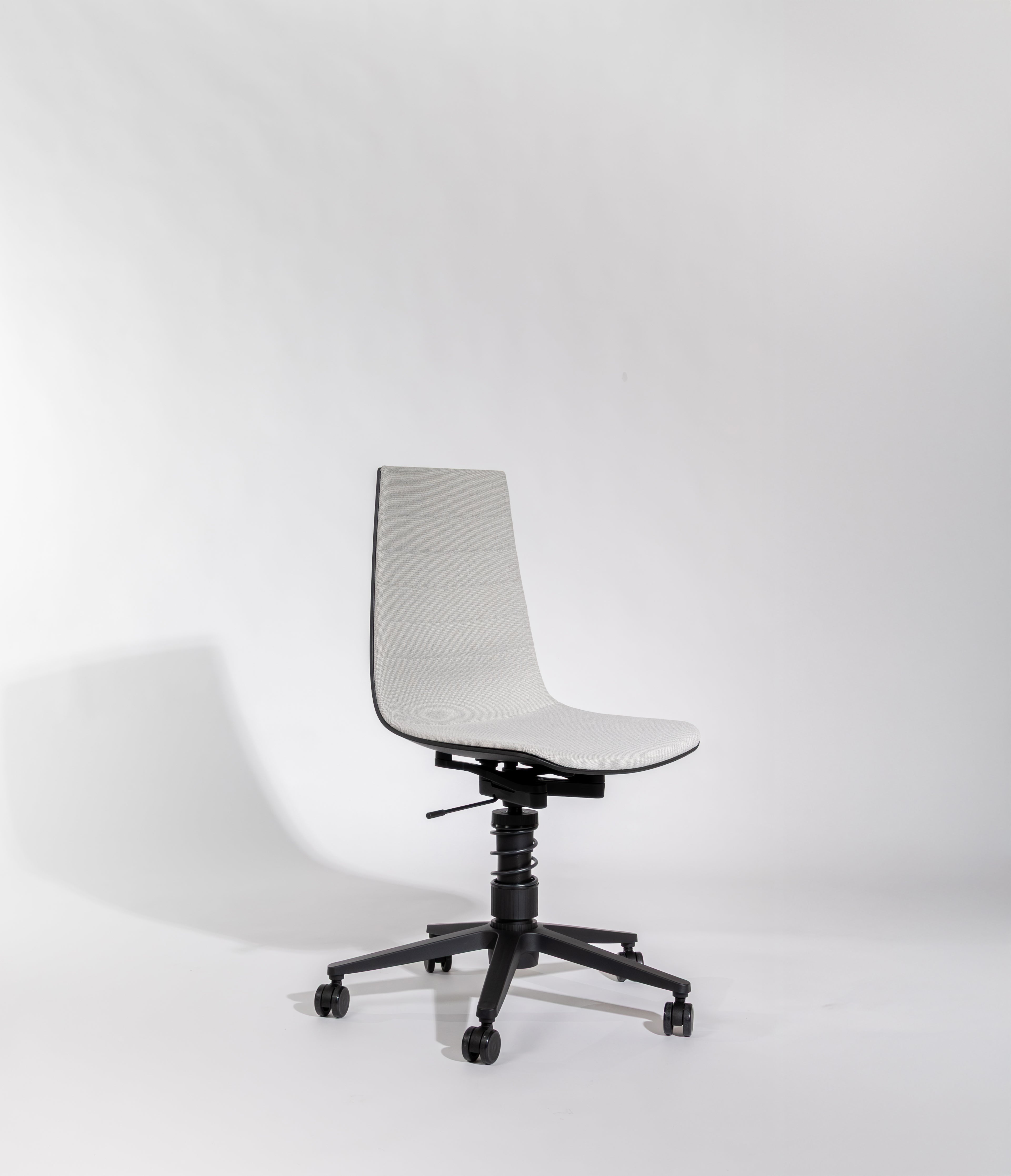 Linu Task with Spring - Light Grey Cura Fabric Upholstery