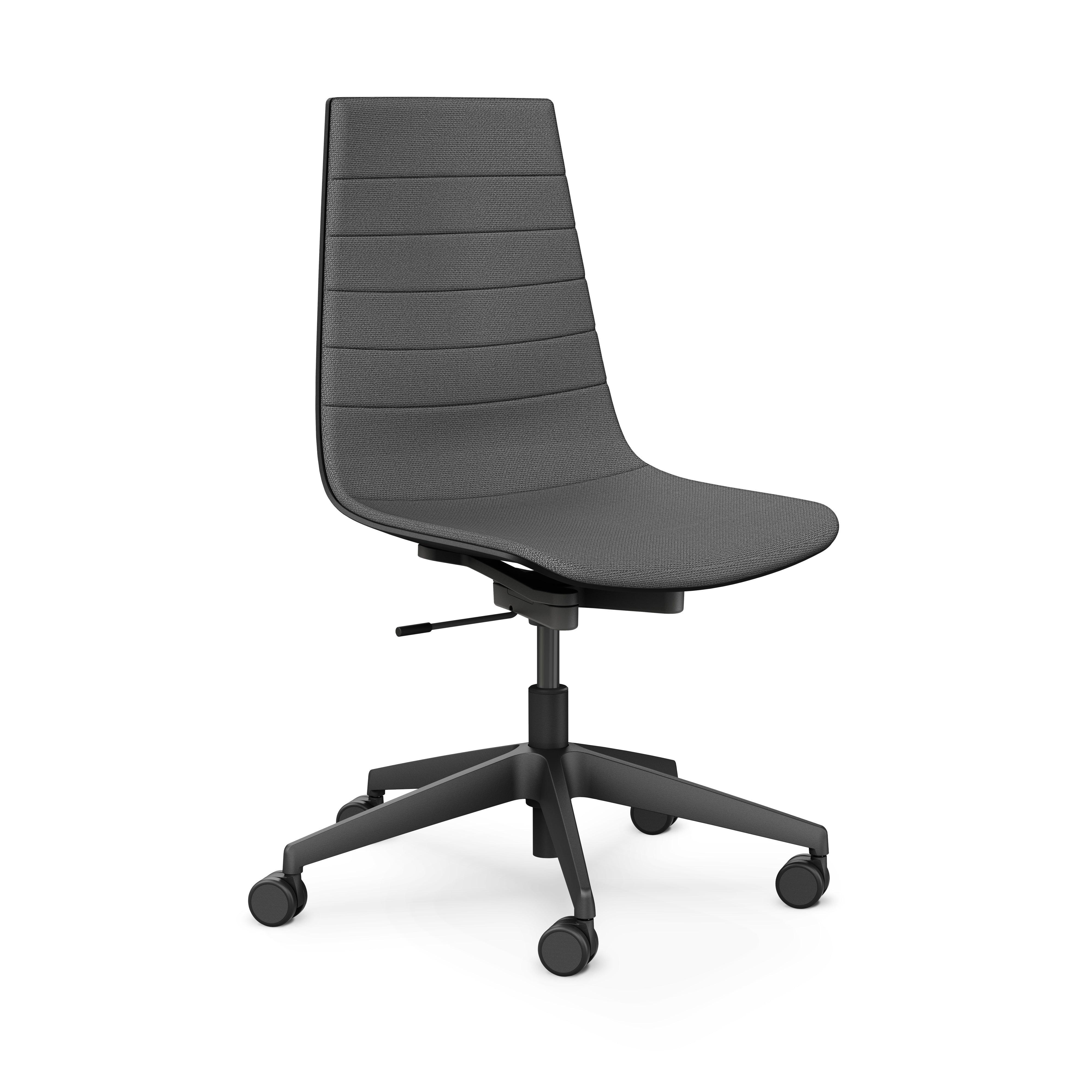 Linu Task with Gas Lift – Dark Grey Cura Fabric Upholstery