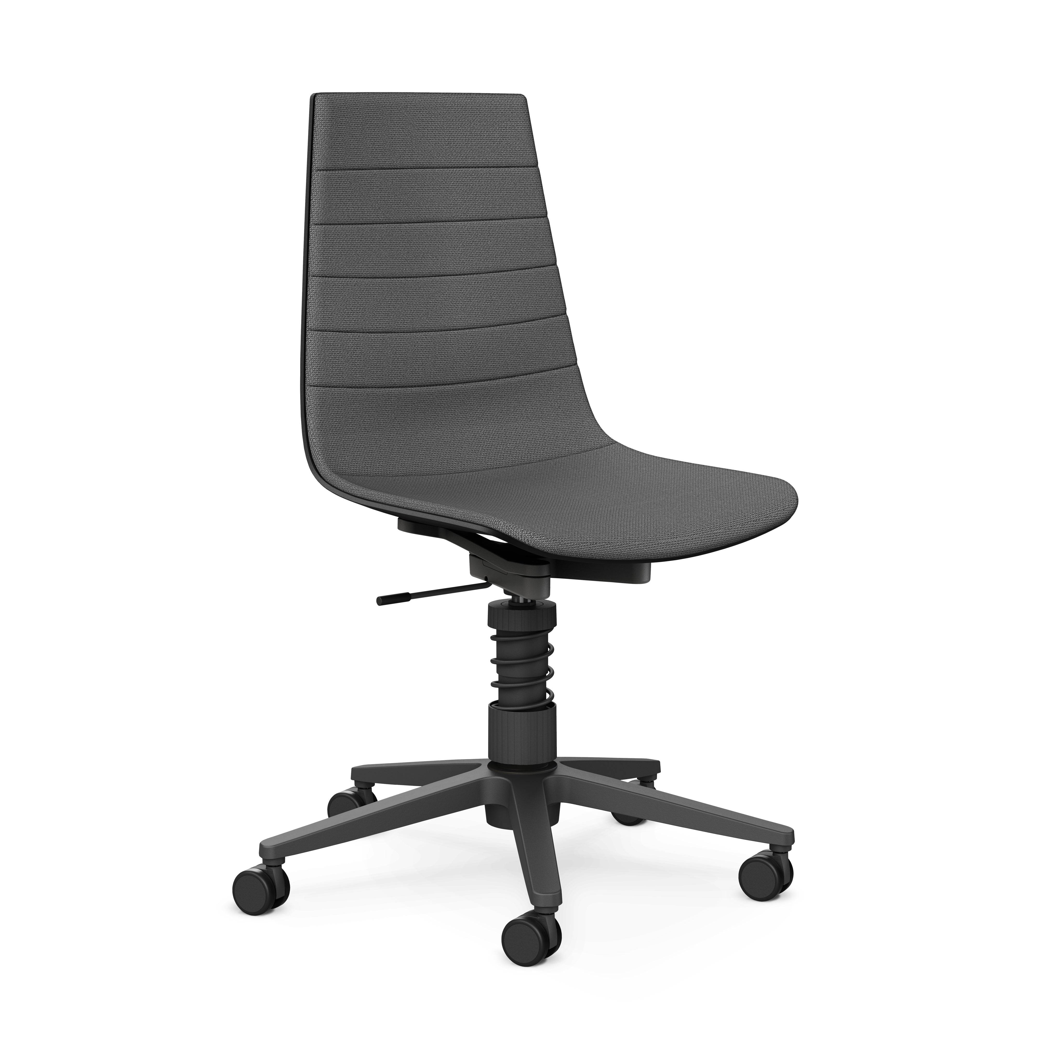 Linu Task with Spring – Dark Grey Cura Fabric Upholstery