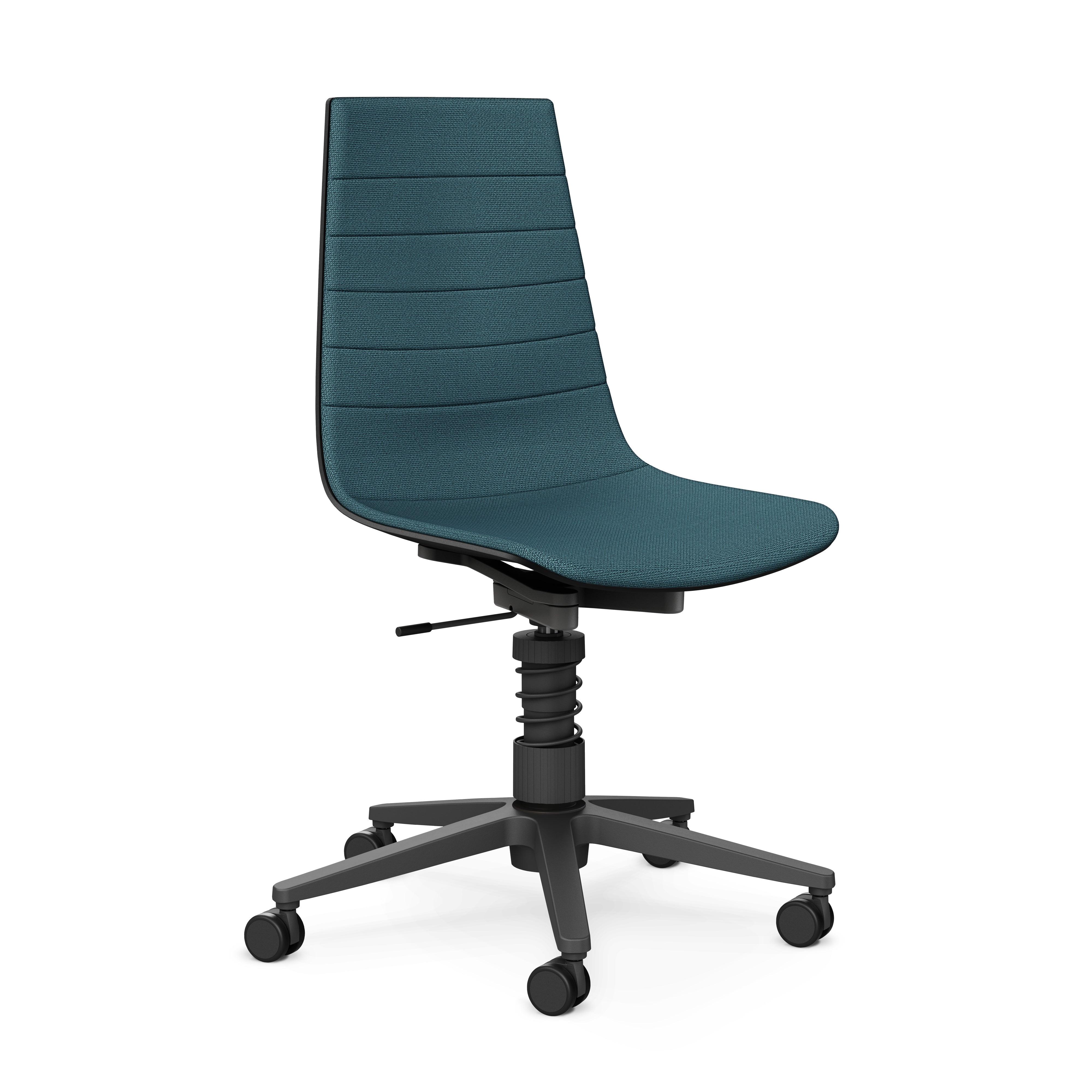 Linu Task with spring – Blue melange Cura fabric upholstery
