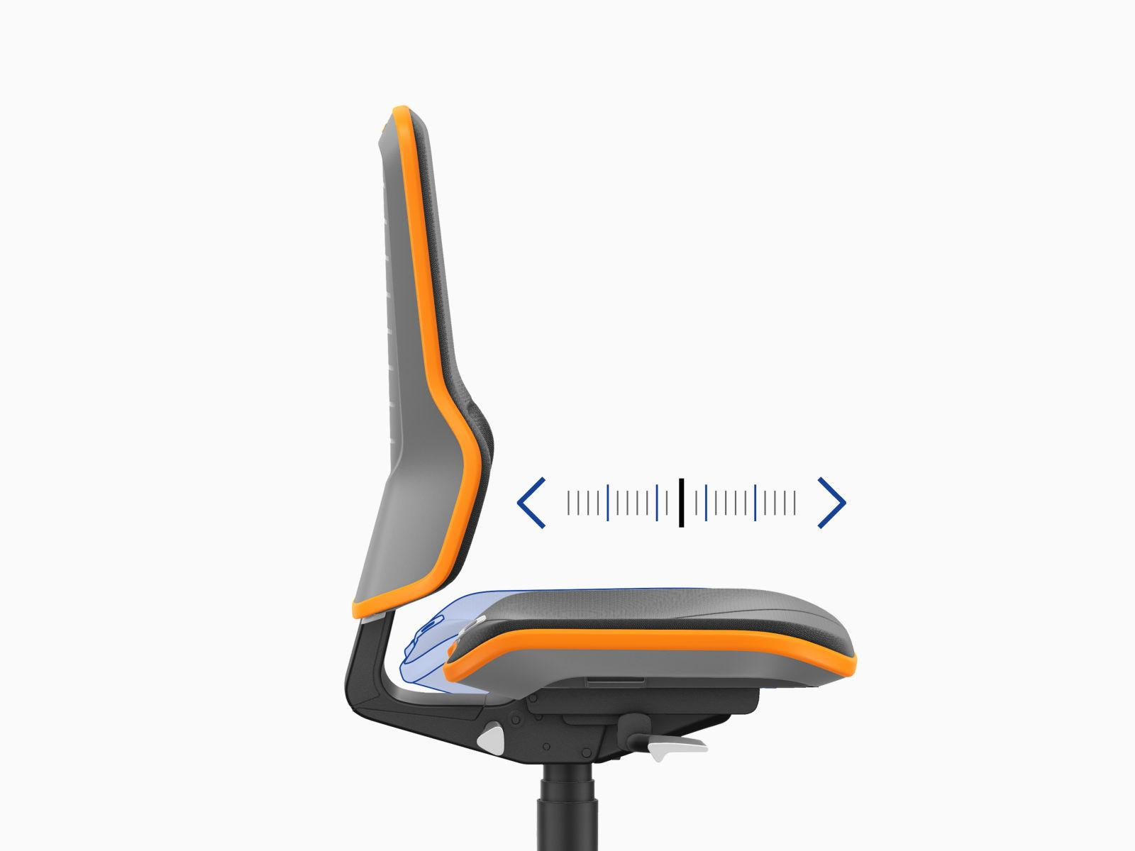 Neon 3 work chair, adustable footrest, black artificial leather