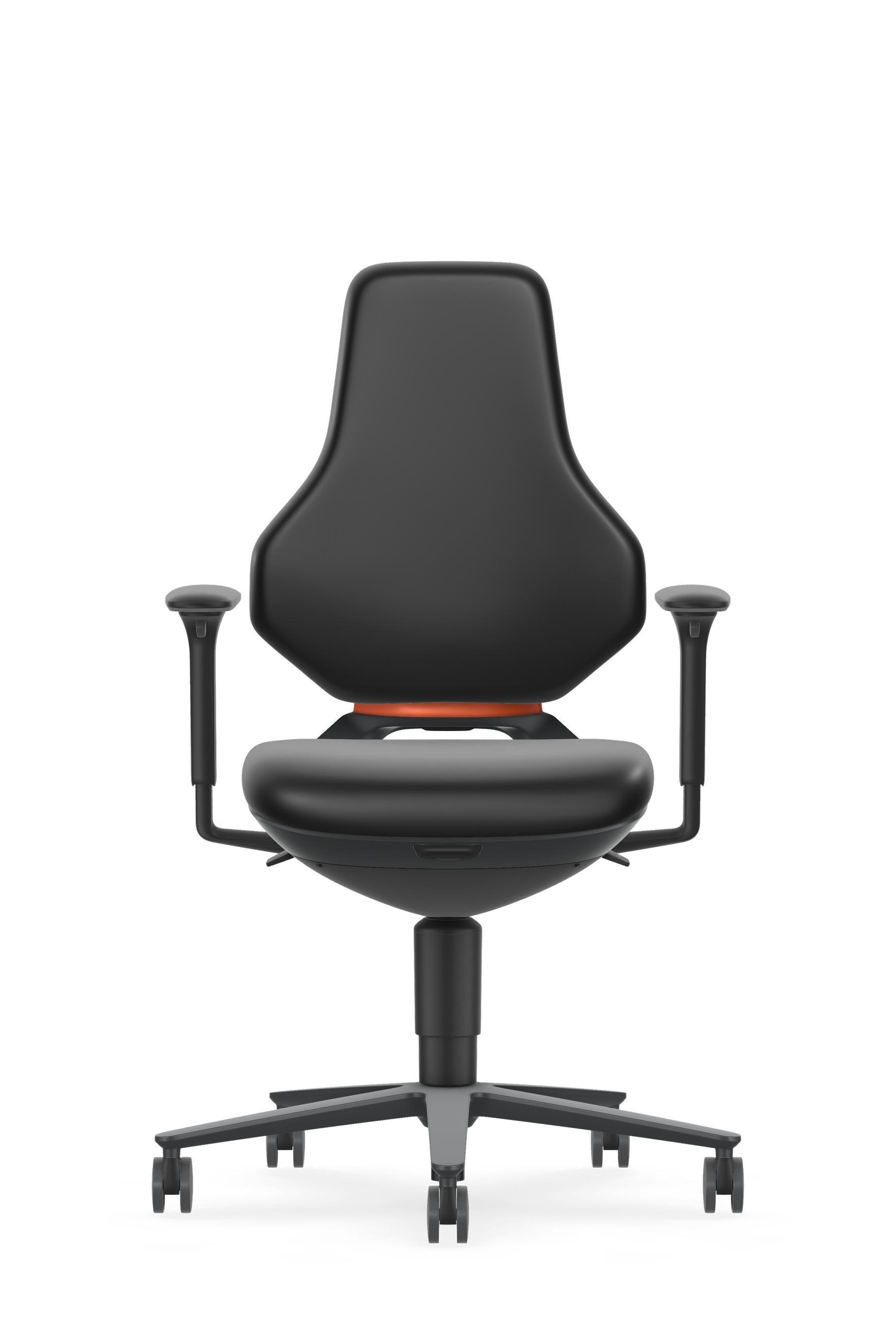 Texon with castors - 4D armrest, black artificial leather