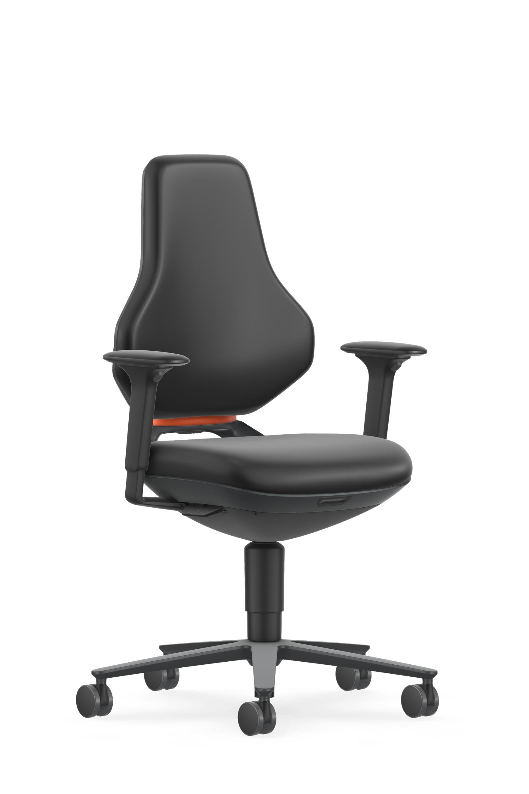 Texon with castors - 4D armrest, black artificial leather