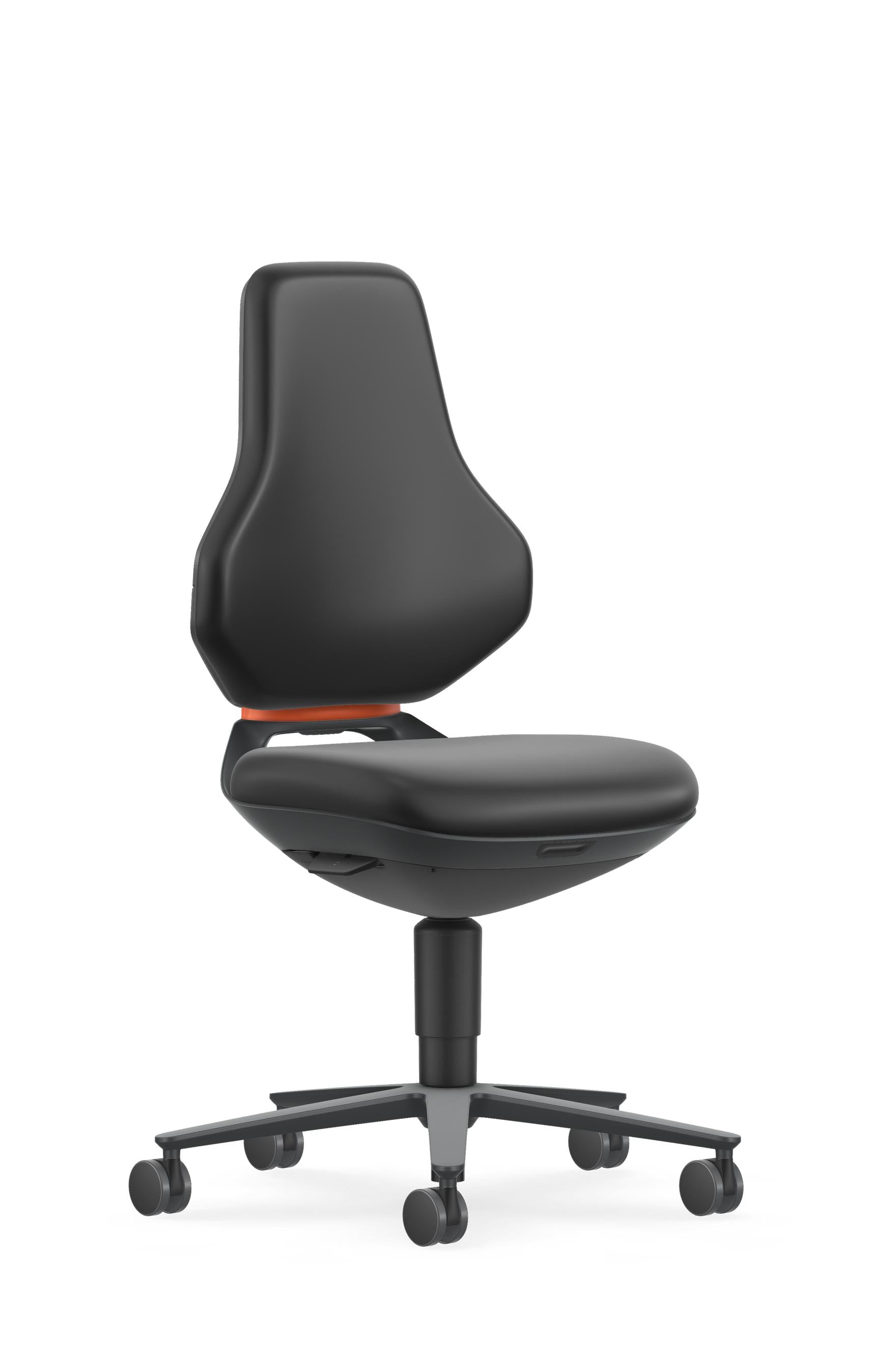 Texon with castors, black artificial leather