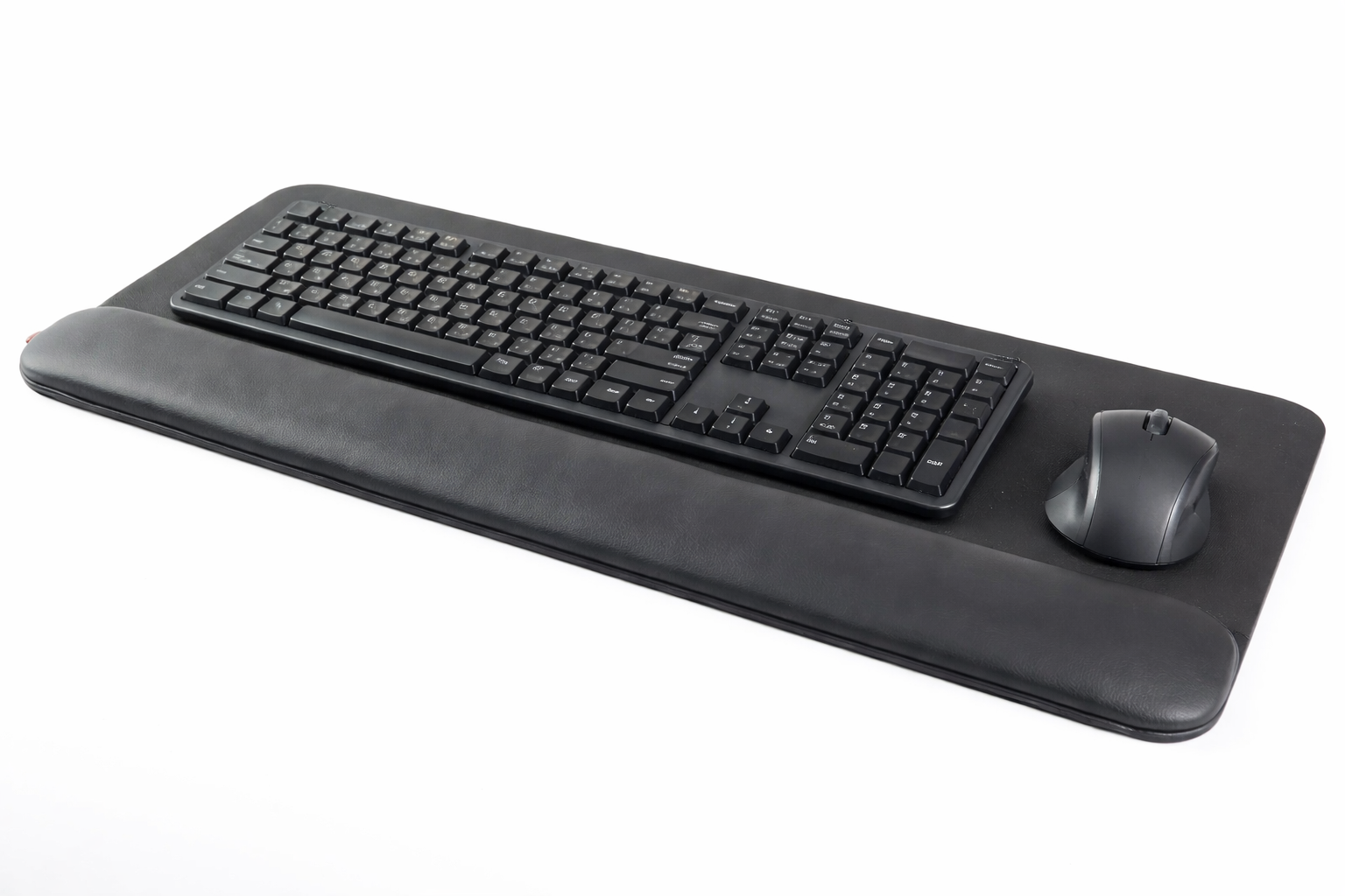 Wide wrist rest - black faux leather finish