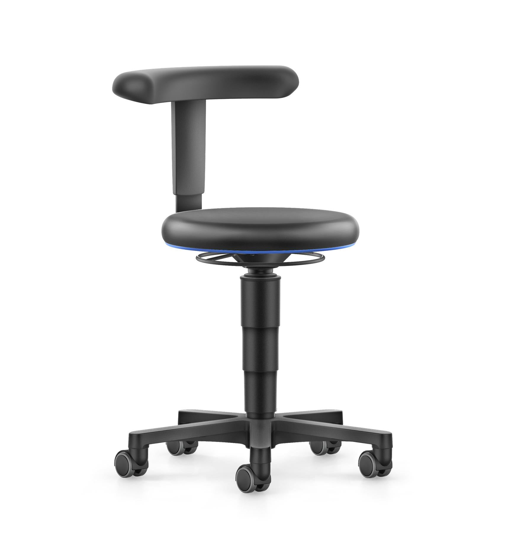 Stool - flex support, black artificial leather