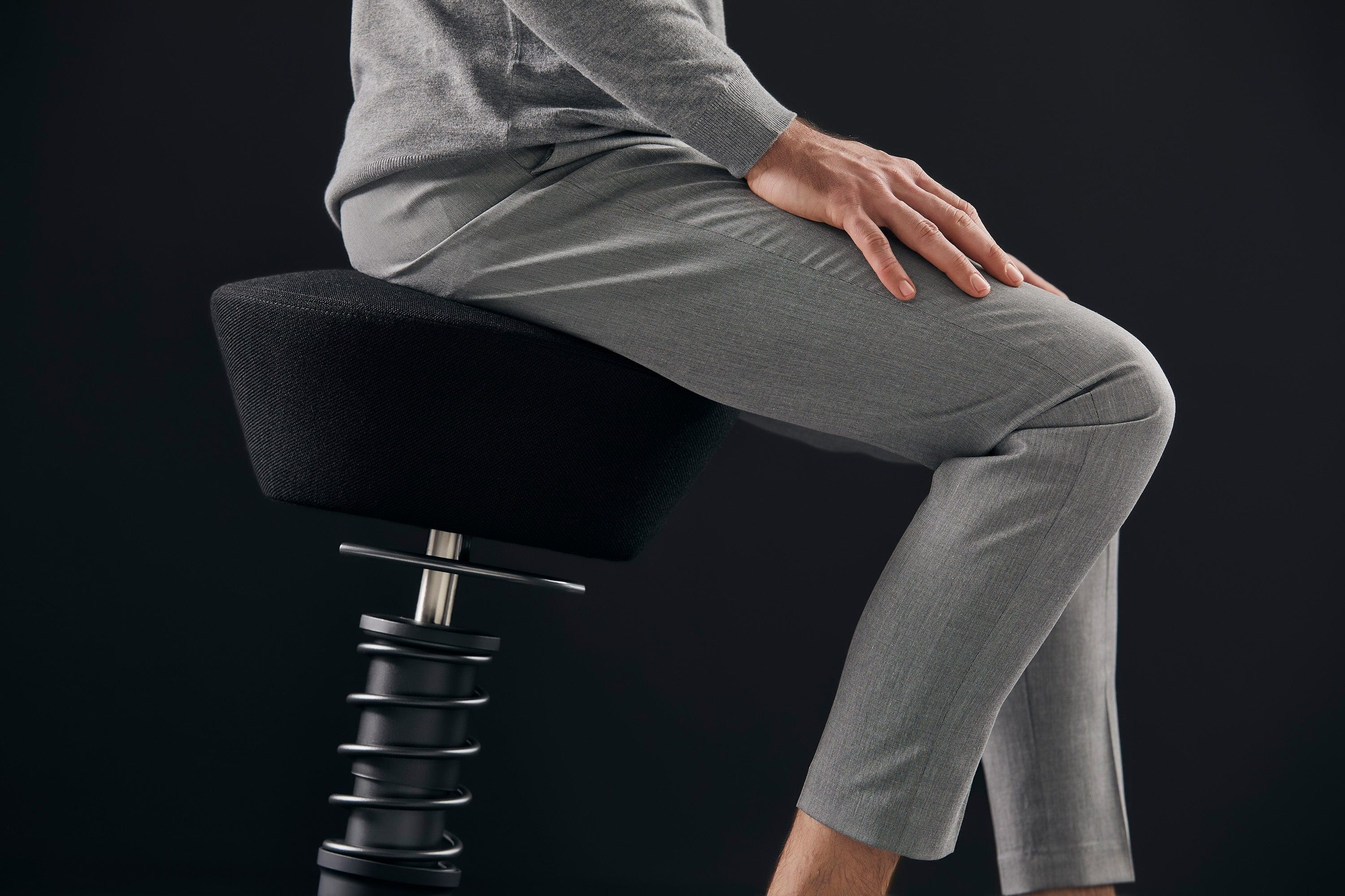 Swopper AIR active chair - high spring, black mesh fabric