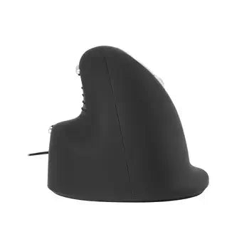 Ergonomic R-Go HiMouse medium right wired, black side view for a healthier computing experience.