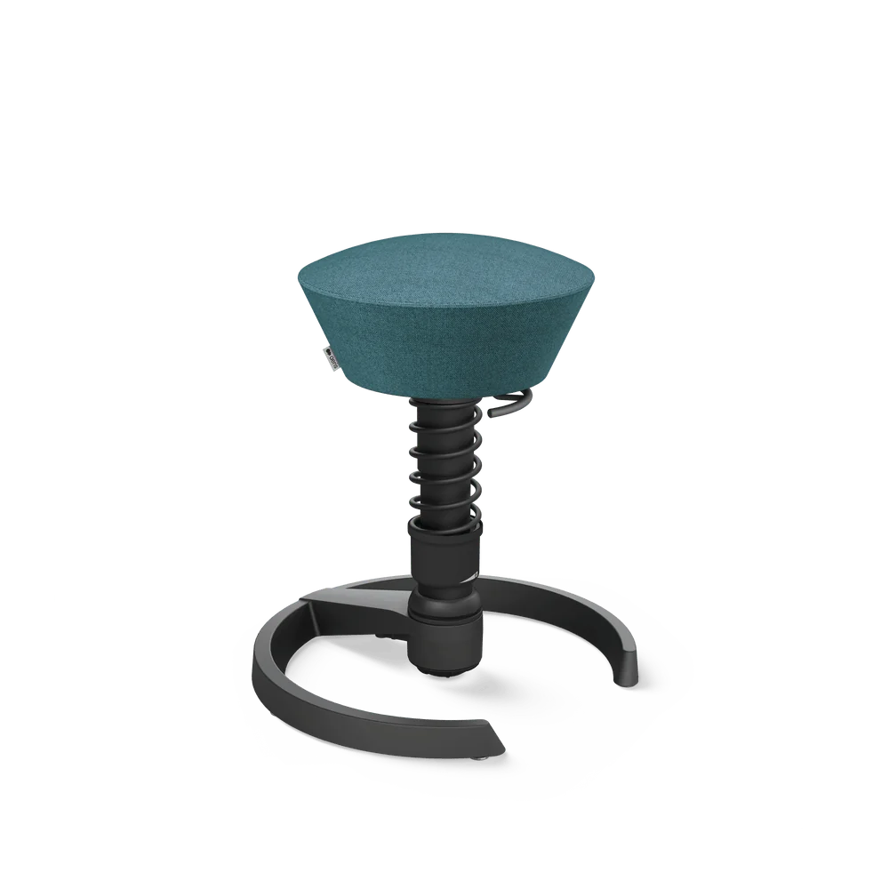 Swopper, petrol blue mélange Capture wool blend, black frame, glides