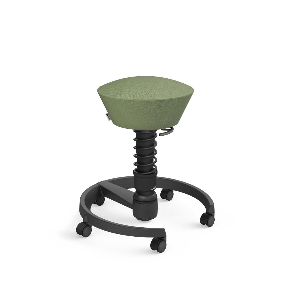 Swopper, green-beige mélange Capture wool blend, black frame, castors