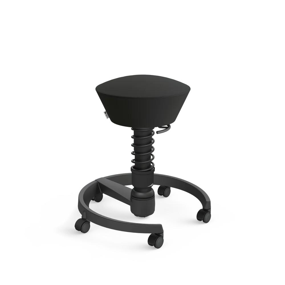 Swopper, black Uruguay artificial leather, black frame, castors
