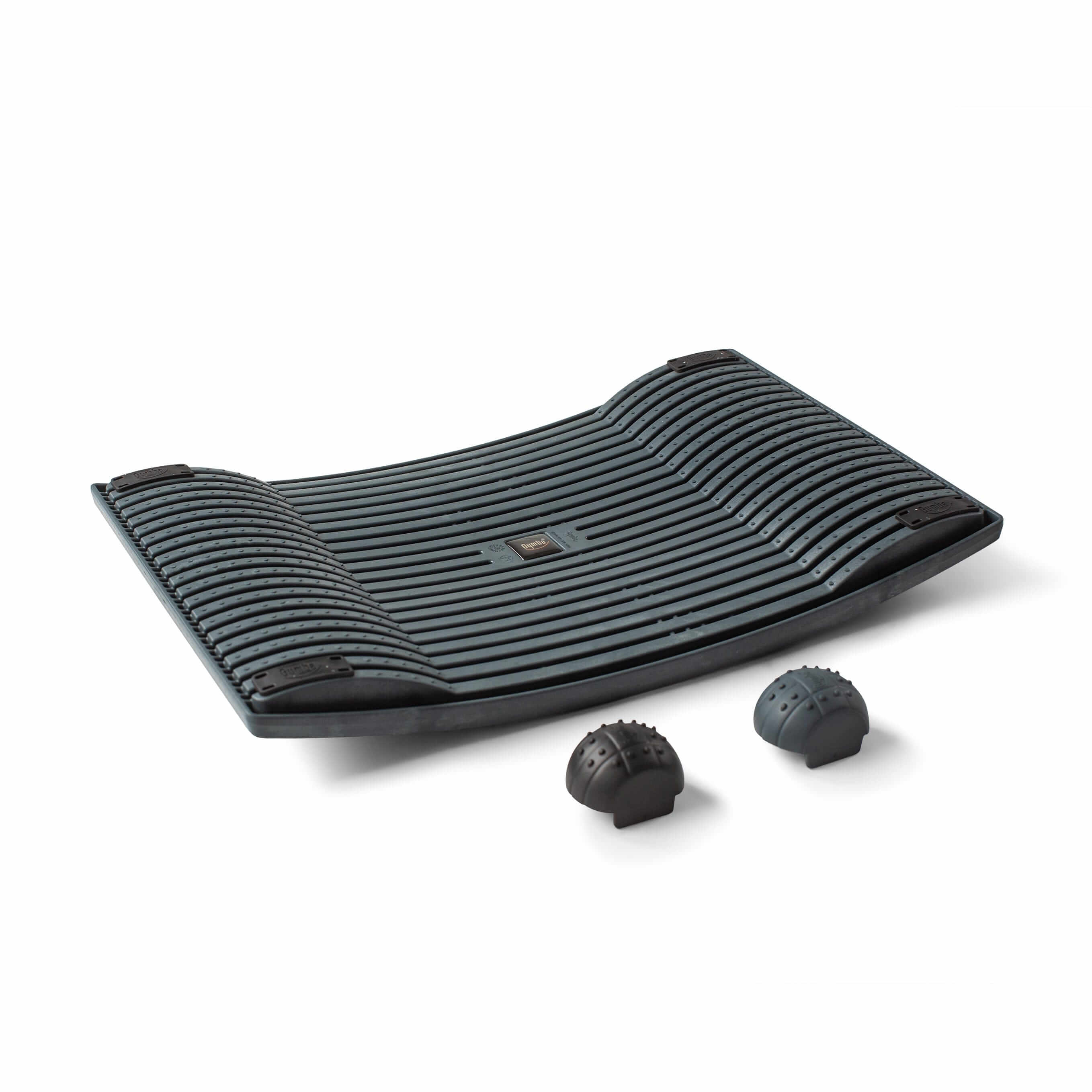 Graphite Gymba activation board for workplace movement and health benefits, includes balance bumps.