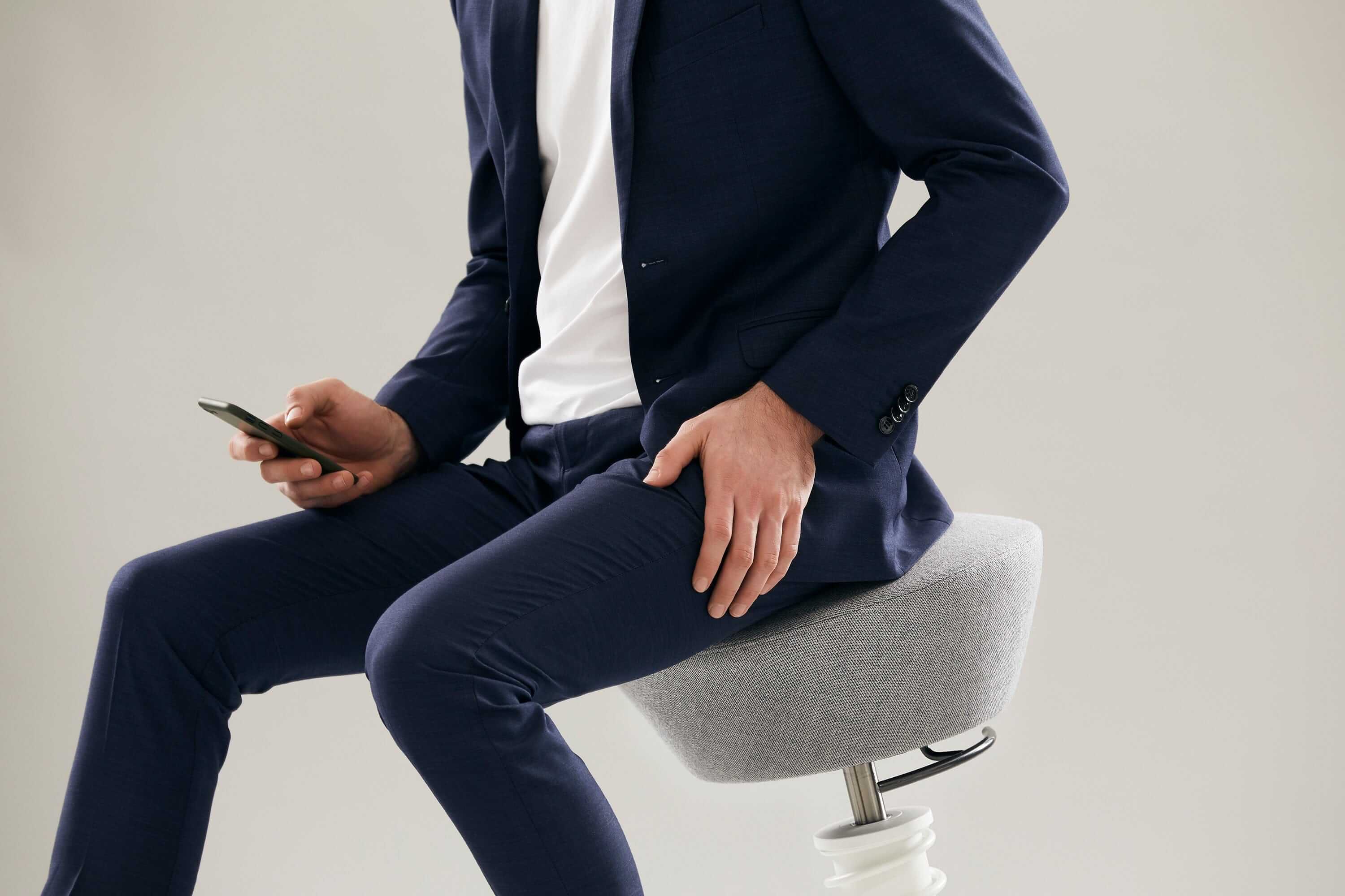 Swopper active chair, blue microfibre