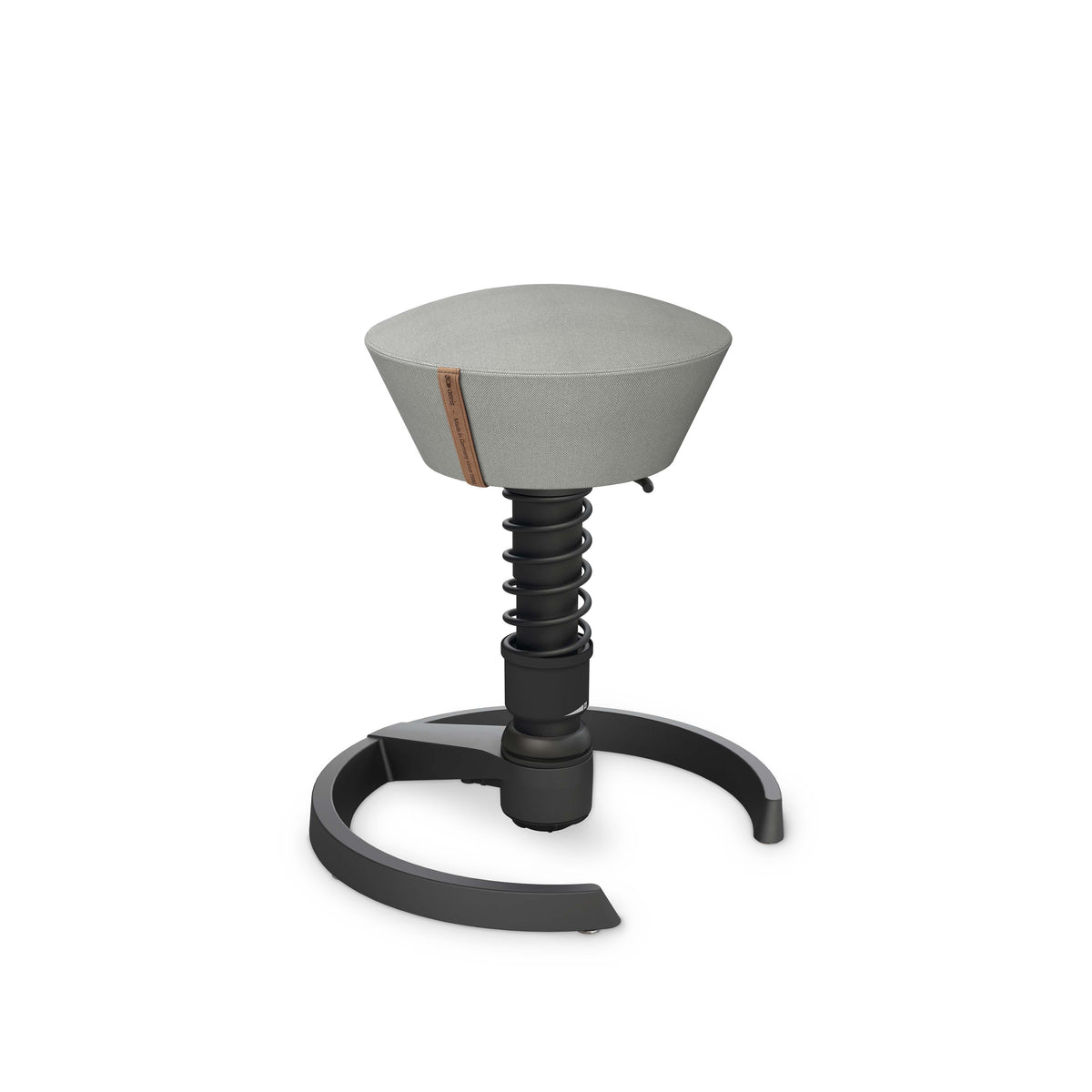 Swopper active chair, light grey Musa fabric, black base, glides