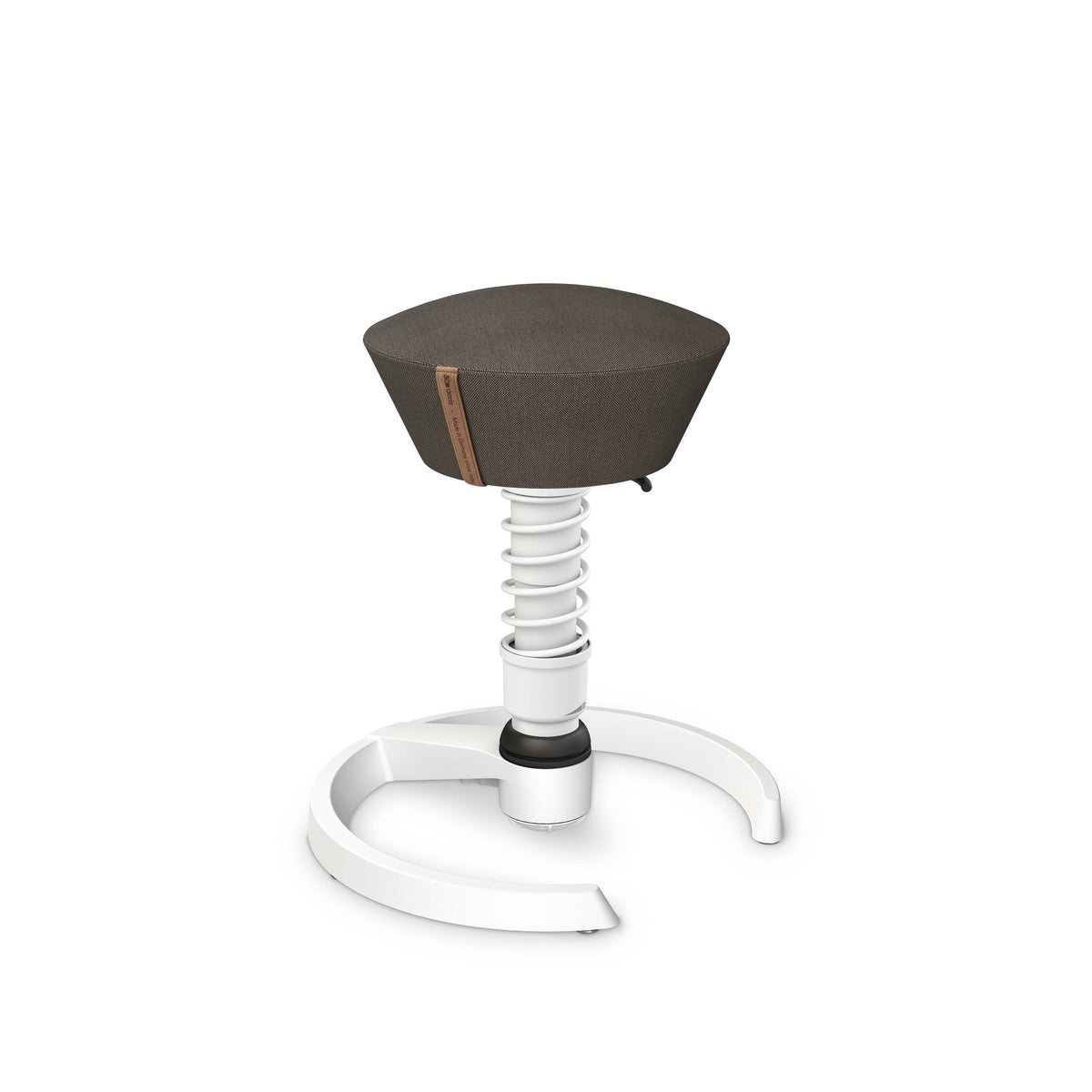 Swopper active chair, dark grey Musa fabric, white base, glides
