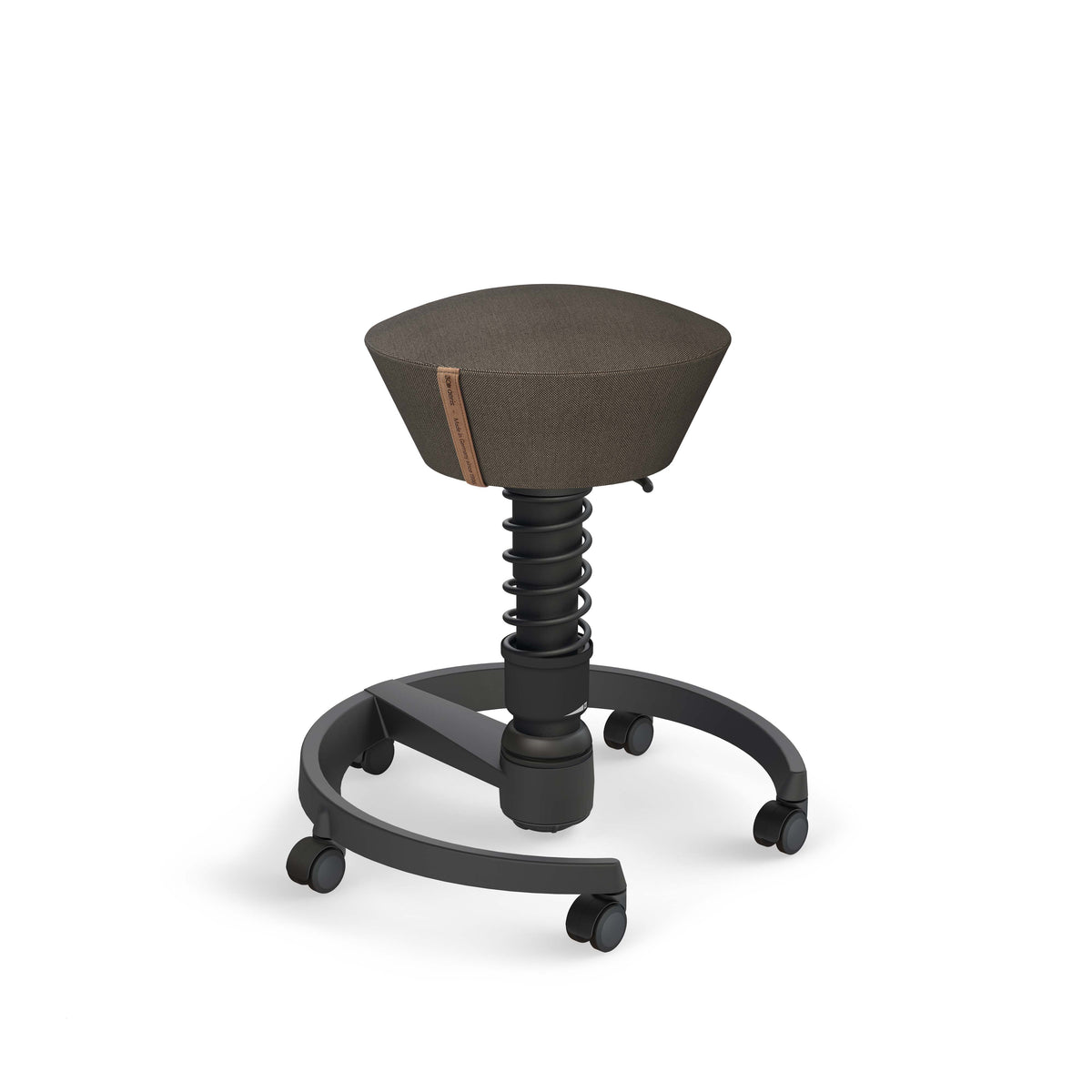 Swopper active chair, dark grey Musa fabric, black base, castors