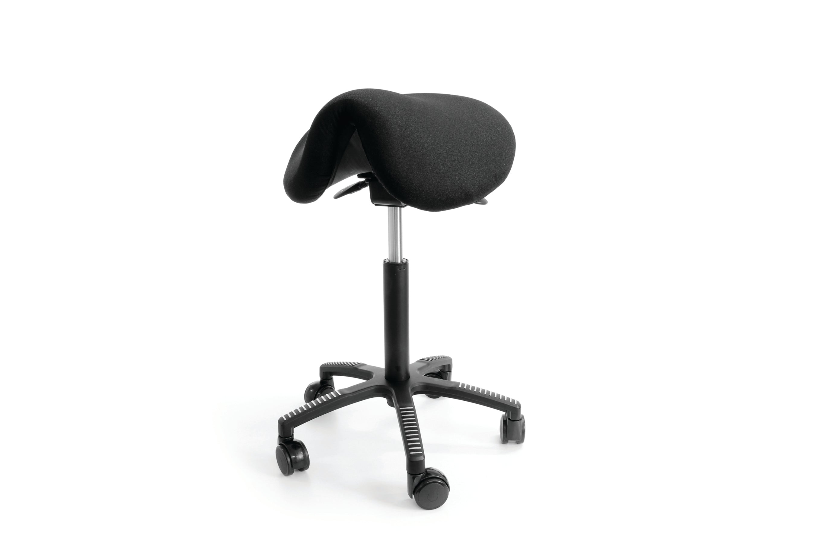 Soft saddle chair, black fabric