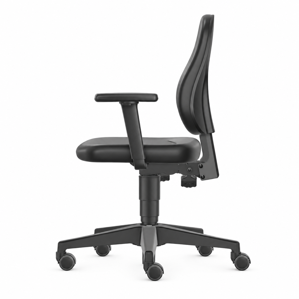 UNITEC 2 work chair, black artificial leather, 4D armrests
