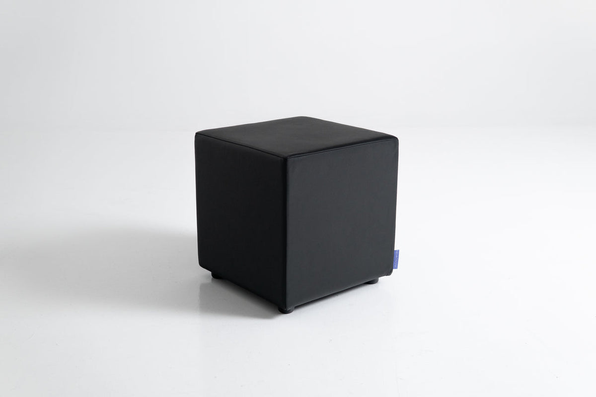 Neurosonic Cube recovery footstool, black leather