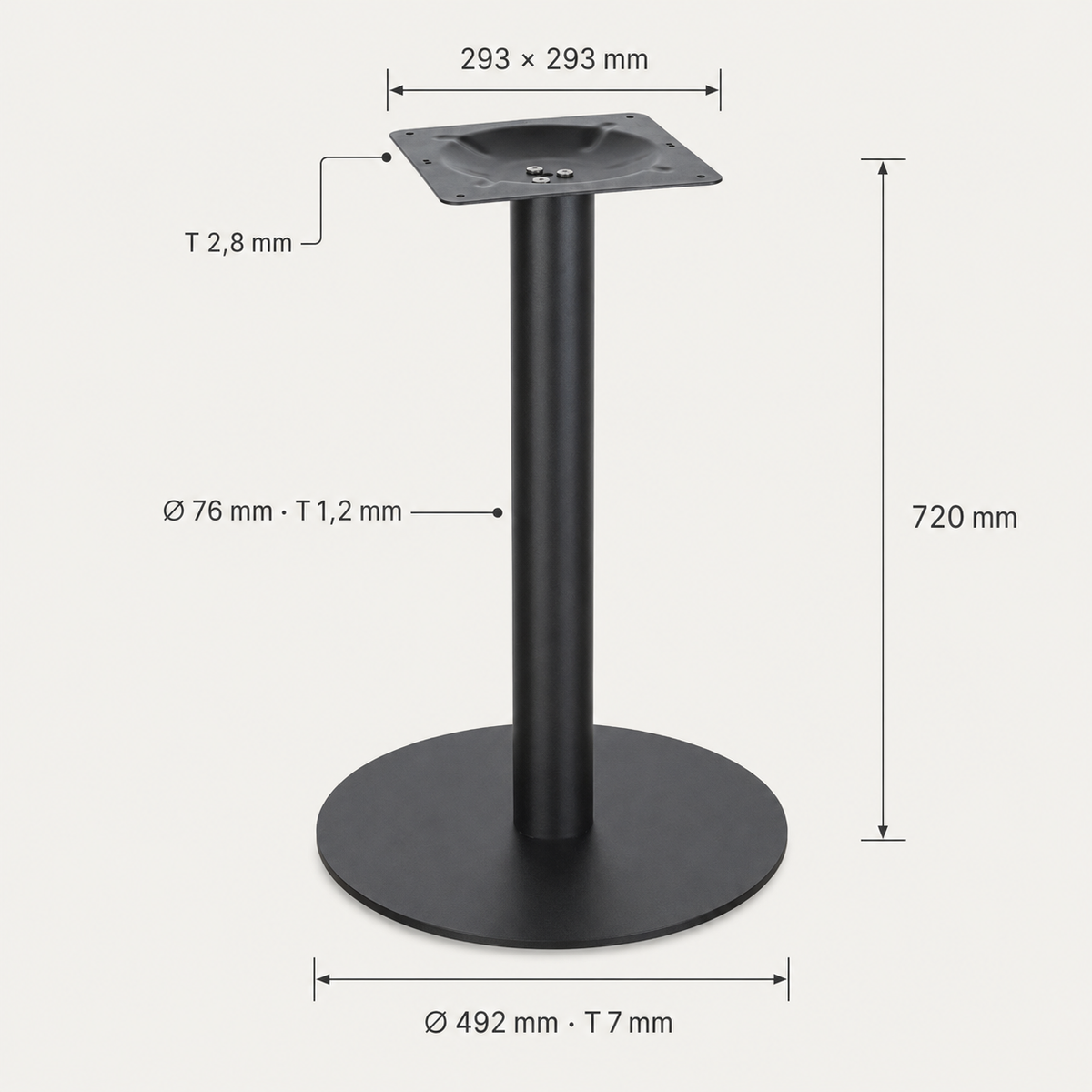 Solo 720 table base, black