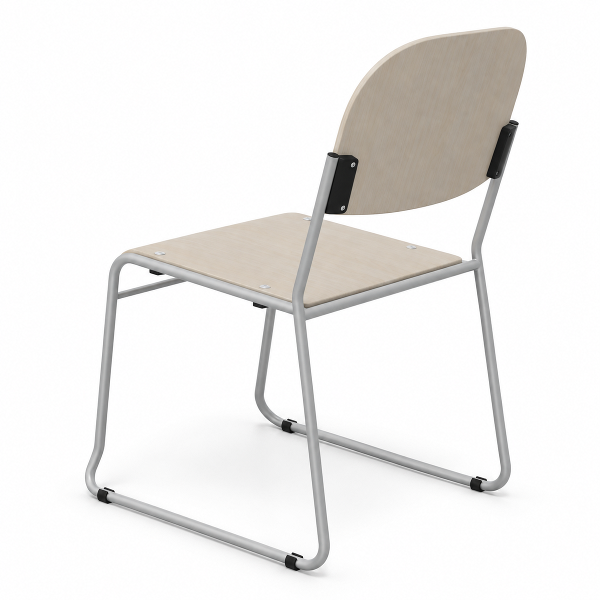 EF-Vesta visitor chair, light grey wood