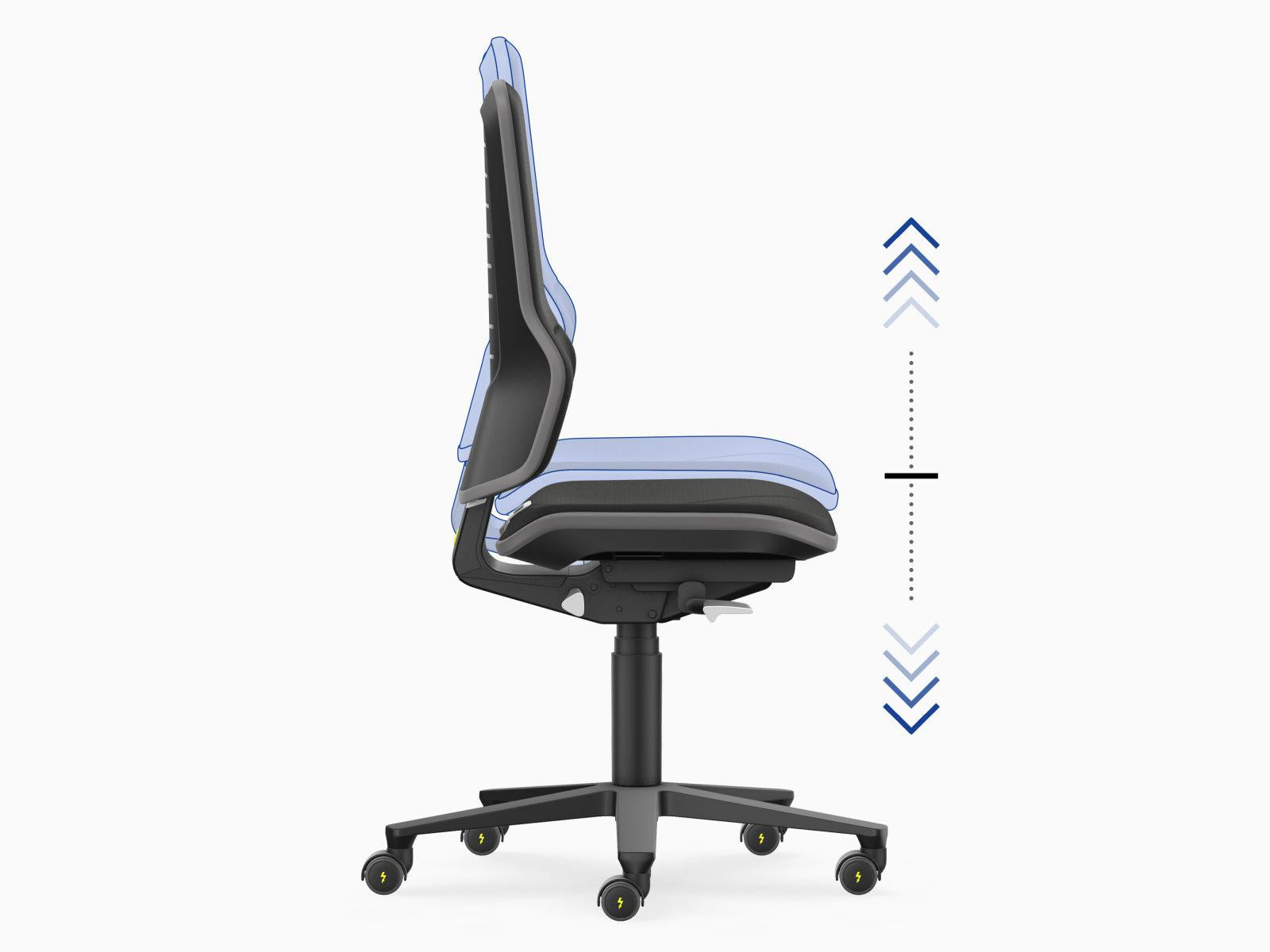 Neon 2 ESD Work Chair, Backrest Tilt – PU Upholstery