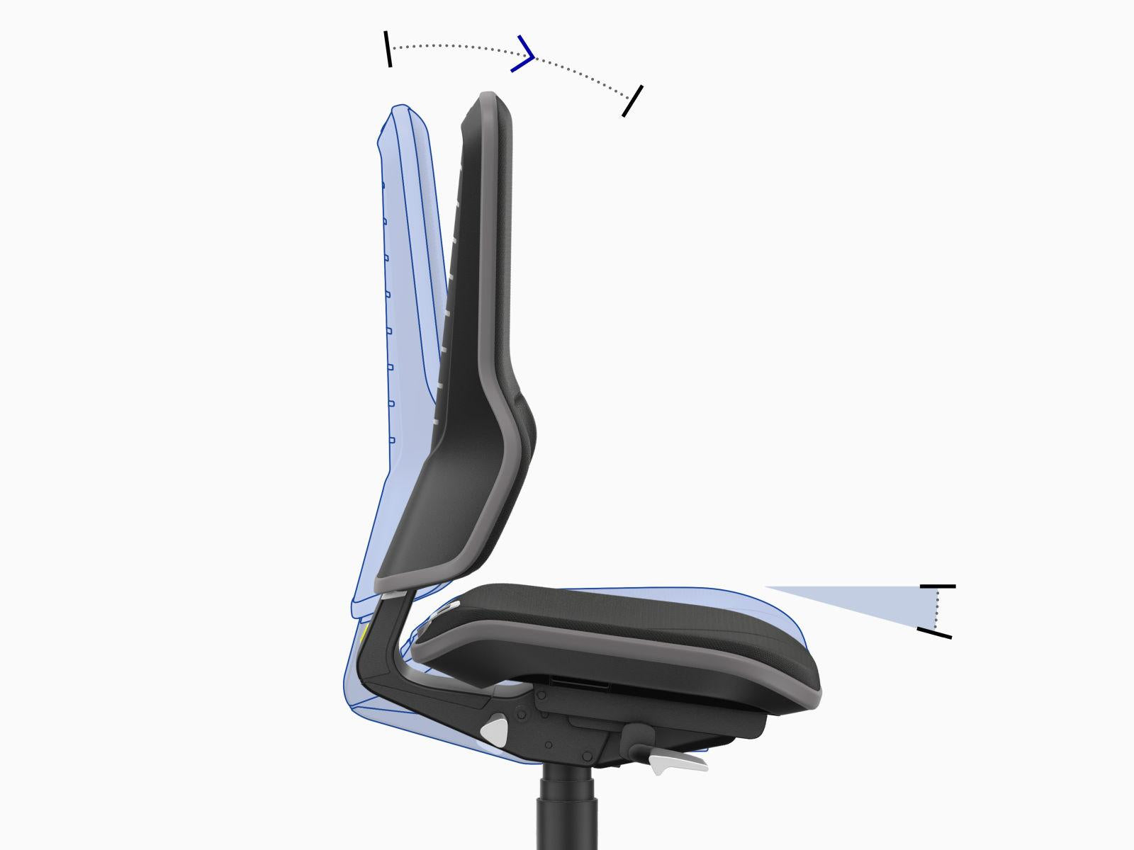 Neon 2 ESD Work Chair, Backrest Tilt – PU Upholstery