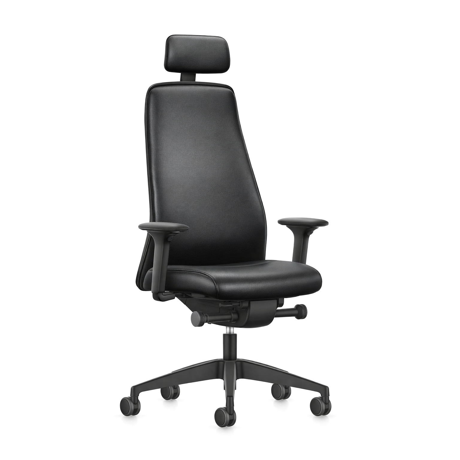 EVERYis1 office chair with headrest – upholstered in faux leather