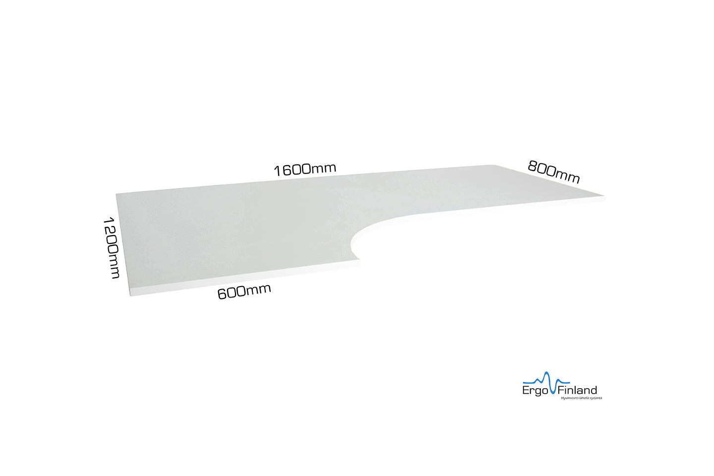 Table top (L-shape) 1600x1200x22mm white