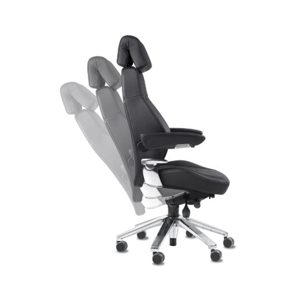 Svenstol® S5 150+ 24/7 control room chair - genuine leather upholstery