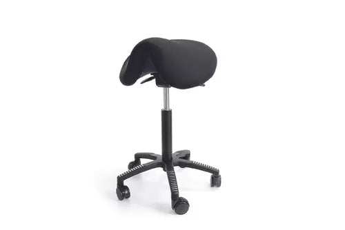 Soft saddle chair, black fabric