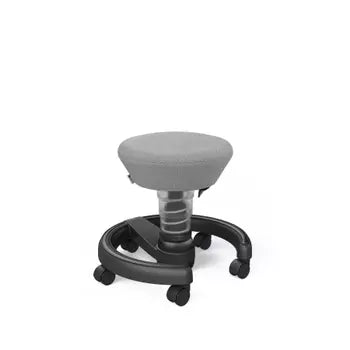 Grey Swoppster kid's active chair with flexible design for ergonomic support and adjustable height, ideal for children.