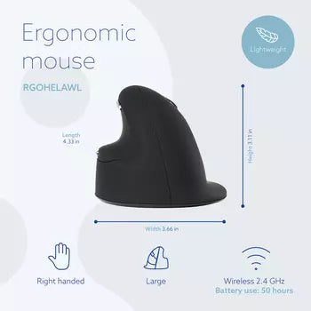 He-Mouse large right, wireless